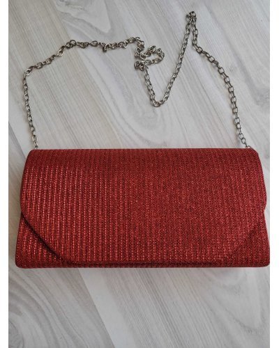 Geanta plic glitter rosu Diamond Genti dama, Geanta plic glitter rosu Diamond - jojofashion.ro