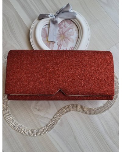 Geanta plic glitter rosu Glossy Genti dama, Geanta plic glitter rosu Glossy - jojofashion.ro