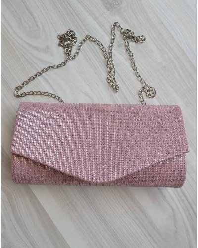 Geanta plic glitter roz pal Brightly Genti dama, Geanta plic glitter roz pal Brightly - jojofashion.ro