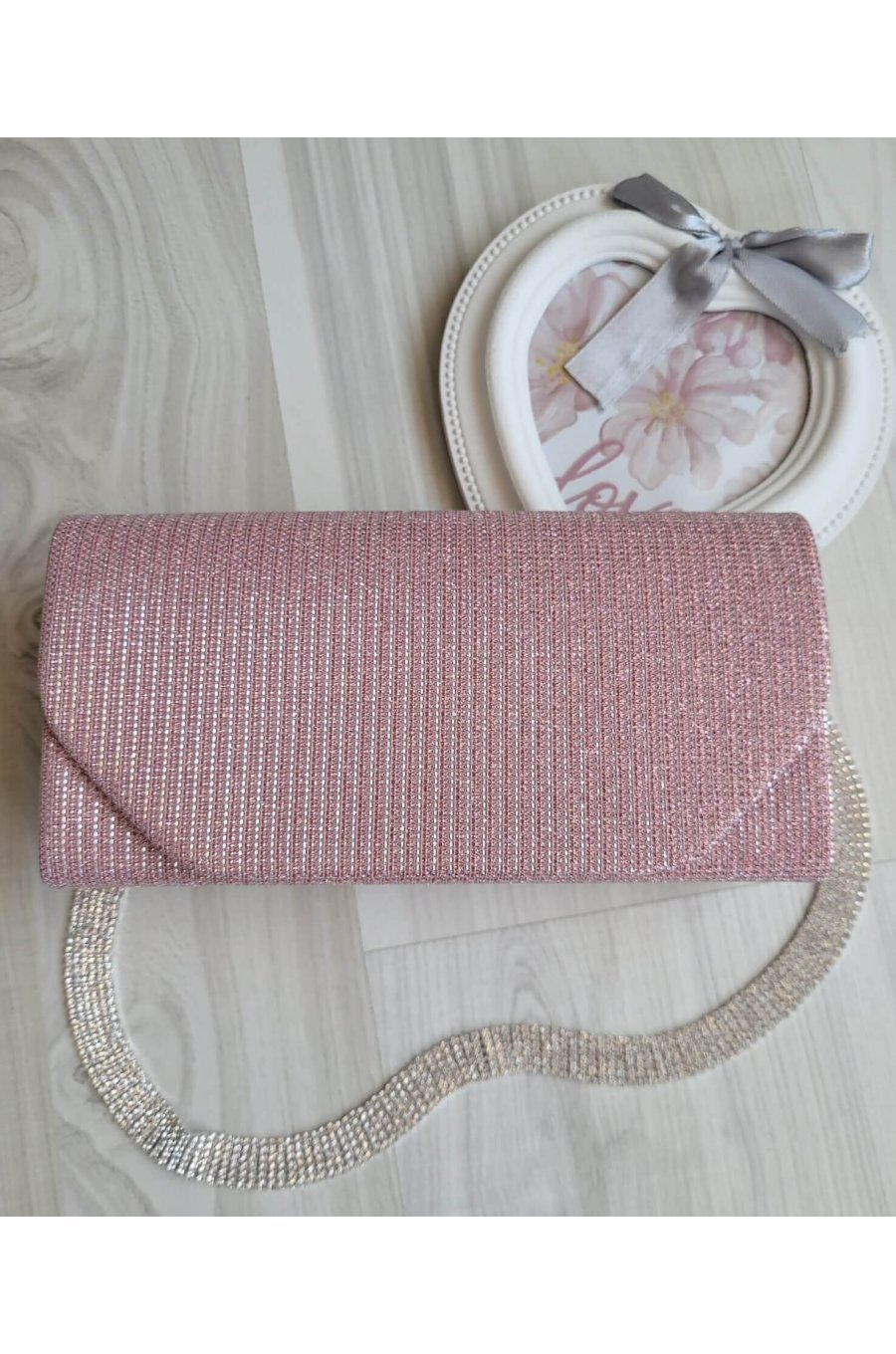 Geanta plic glitter roz pal Diamond Geanta plic glitter roz pal Diamond 1 - jojofashion.ro