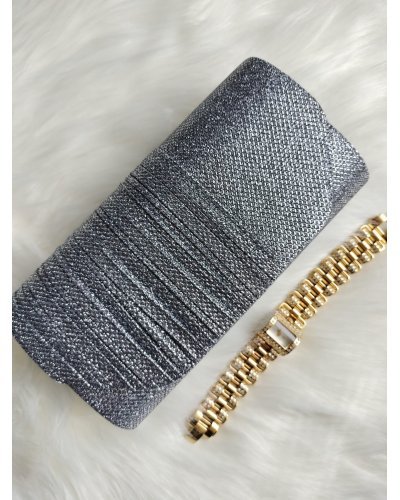 Geanta plic gri cu glitter, Deema Genti dama, Geanta plic gri cu glitter, Deema - jojofashion.ro
