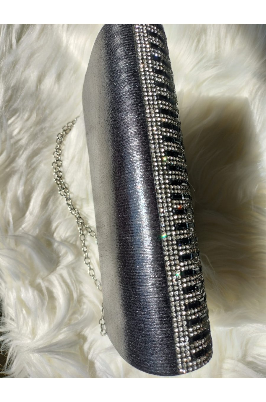 Geanta plic negru cu pietre argintii, Shine Geanta plic negru cu pietre argintii, Shine 2 - jojofashion.ro