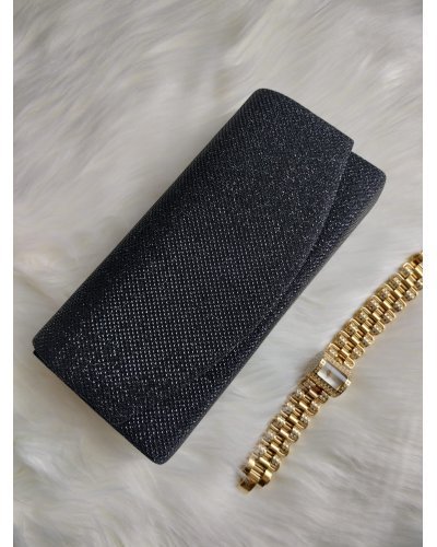 Geanta plic negru cu glitter, Ayne Genti dama, Geanta plic negru cu glitter, Ayne - jojofashion.ro