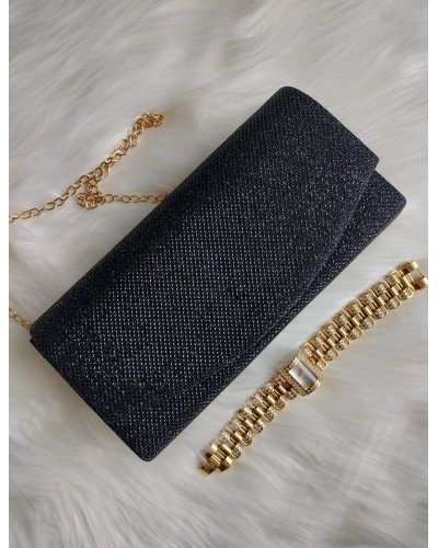 Geanta plic negru cu glitter, Ayne Genti dama, Geanta plic negru cu glitter, Ayne - jojofashion.ro