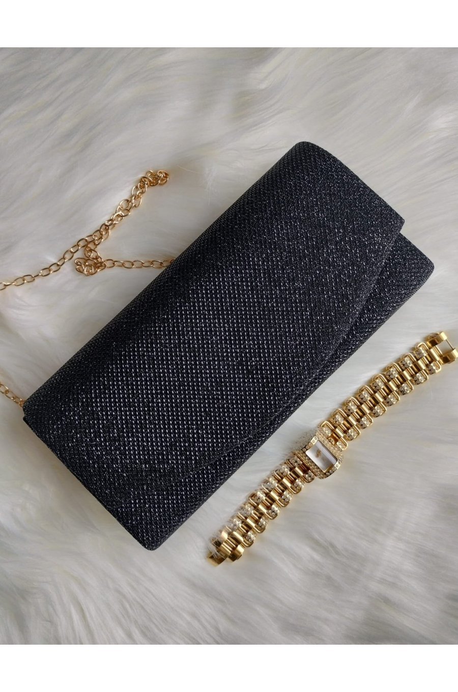 Geanta plic negru cu glitter, Ayne Geanta plic negru cu glitter, Ayne 2 - jojofashion.ro