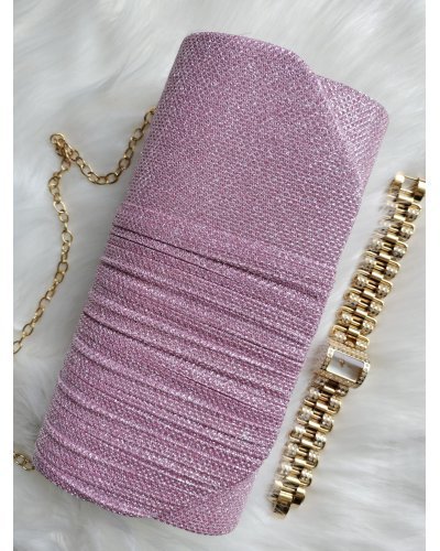 Geanta plic roz cu glitter, Deema Genti dama, Geanta plic roz cu glitter, Deema - jojofashion.ro
