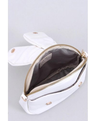 Geanta tip rucsac, din piele eco, alba, cu urechi si fermoar metalic, UniBella1 Genti dama, Geanta tip rucsac, din piele eco, alba, cu urechi si fermoar metalic, UniBella1 - jojofashion.ro