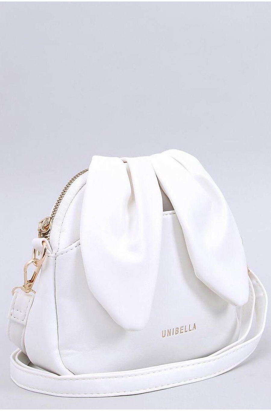 Geanta tip rucsac, din piele eco, alba, cu urechi si fermoar metalic, UniBella1 3 - jojofashion.ro