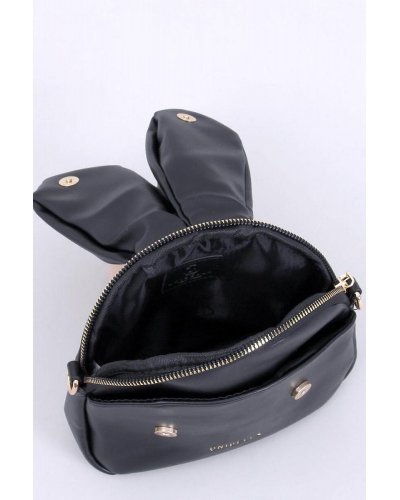 Geanta tip rucsac, din piele eco, neagra, cu urechi si fermoar metalic, UniBella Genti dama, Geanta tip rucsac, din piele eco, neagra, cu urechi si fermoar metalic, UniBella - jojofashion.ro