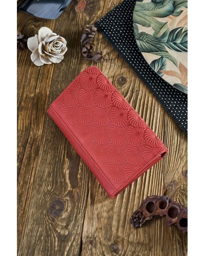 Accesorii, Portofel dama, cu blocare RFID, din piele, rosu, Luisse1 - jojofashion.ro