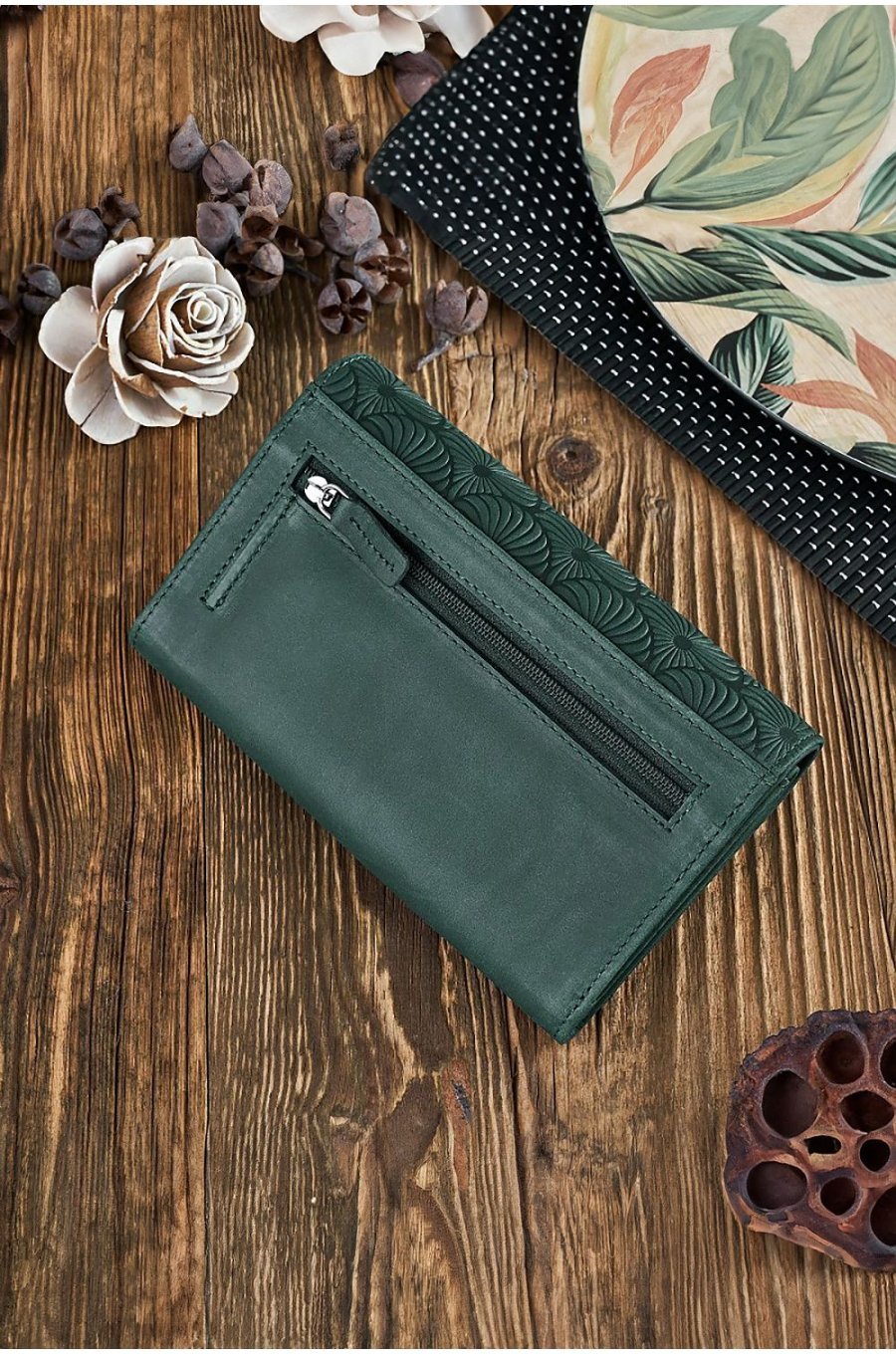 Portofel dama, cu blocare RFID, din piele, verde, Luisse Portofel dama, cu blocare RFID, din piele, verde, Luisse 2 - jojofashion.ro