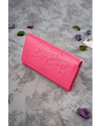 Accesorii, Portofel dama, din piele, roz, cu blocare RFID, Allife1 - jojofashion.ro