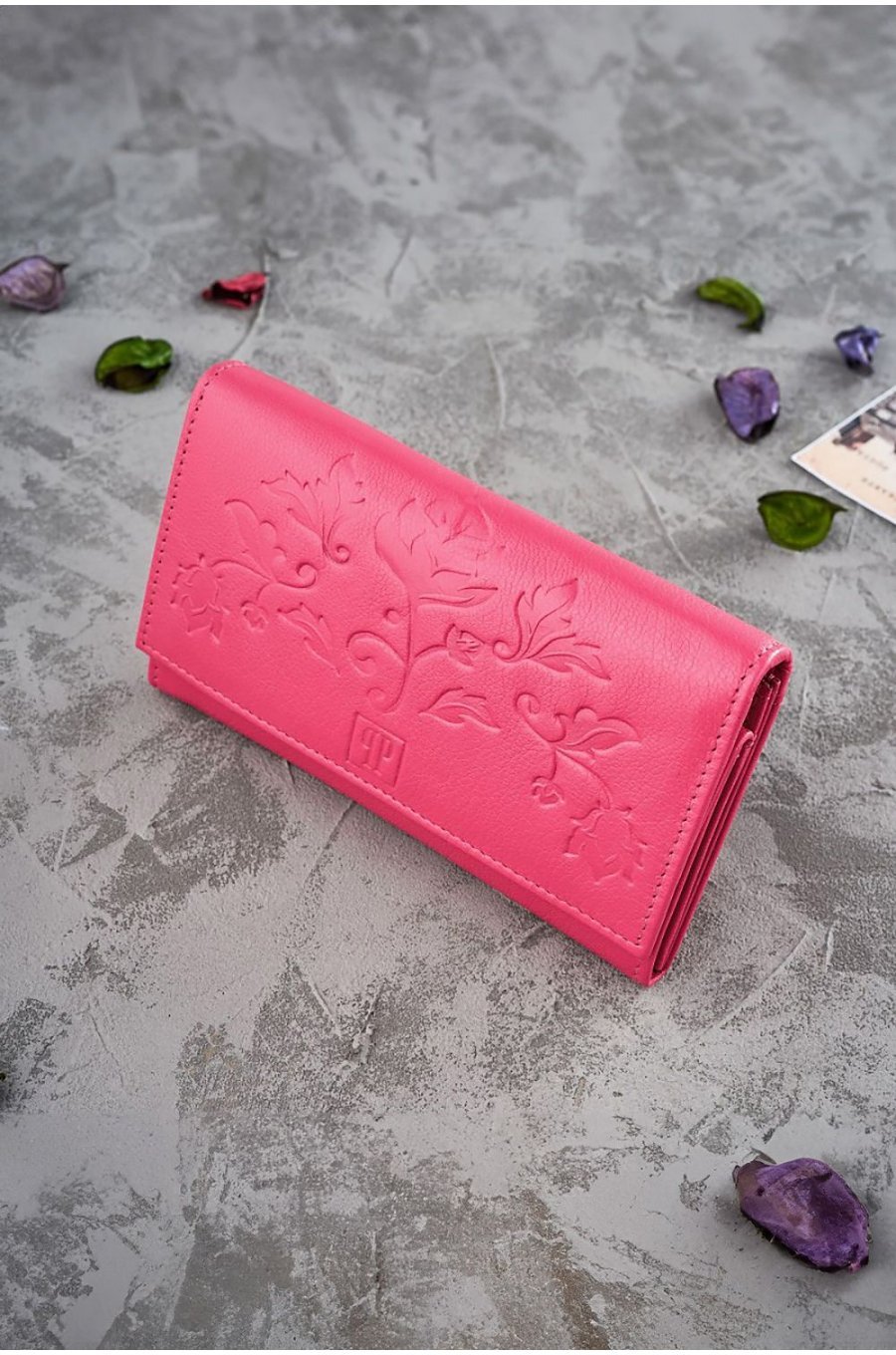 Portofel dama, din piele, roz, cu blocare RFID, Allife1 Portofel dama, din piele, roz, cu blocare RFID, Allife1 1 - jojofashion.ro