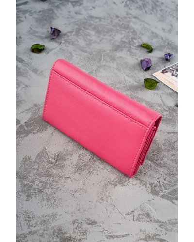 Accesorii, Portofel dama, din piele, roz, cu blocare RFID, Allife1 - jojofashion.ro