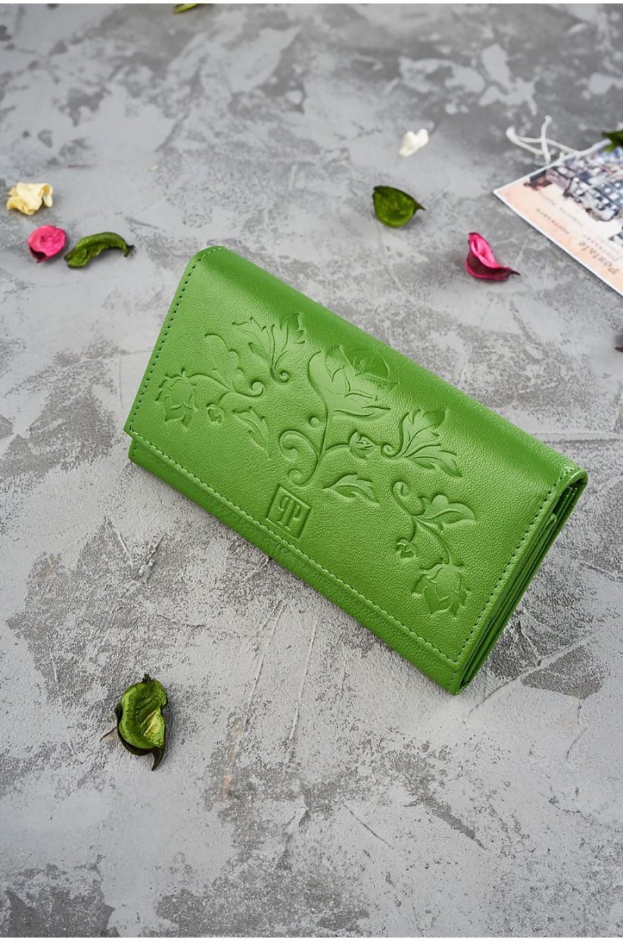 Portofel dama, din piele, verde, cu blocare RFID, Allife Portofel dama, din piele, verde, cu blocare RFID, Allife 1 - jojofashion.ro
