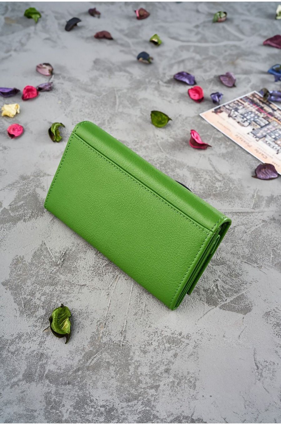 Portofel dama, din piele, verde, cu blocare RFID, Allife Portofel dama, din piele, verde, cu blocare RFID, Allife 2 - jojofashion.ro