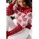 Pulover dama de Craciun rosu imprimat cu fulgi, Jesse 2 - jojofashion.ro