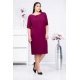 Rochie midi XXL lejera magenta Minodora 3 - jojofashion.ro