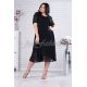 Rochie de seara XXL in marimi mari midi din tul neagra cu fir lame Anissa 2 - jojofashion.ro