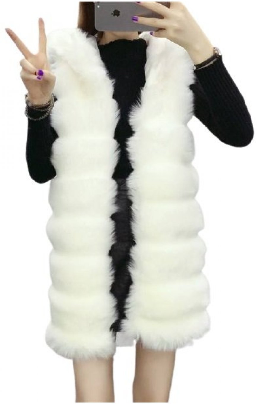 Vesta dama blana eco alba Lenka Vesta dama blana eco alba Lenka 1 - jojofashion.ro