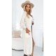 Cardigan dama lung, din acril, bej, cu buzunare, Krisse Cardigan dama lung, din acril, bej, cu buzunare, Krisse 3 - jojofashion.ro
