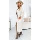 Cardigan dama lung, din acril, bej, cu buzunare, Krisse Cardigan dama lung, din acril, bej, cu buzunare, Krisse 4 - jojofashion.ro