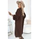 Cardigan dama lung, din acril, maro, cu buzunare, Krisse Cardigan dama lung, din acril, maro, cu buzunare, Krisse 4 - jojofashion.ro