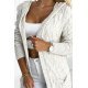 Cardigan dama midi, acryl si mohair, bej, cu gluga si buzunare, Eneida 6 - jojofashion.ro