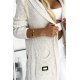 Cardigan dama midi, din acryl, bej, cu gluga si buzunare, Janet Cardigan dama midi, din acryl, bej, cu gluga si buzunare, Janet 6 - jojofashion.ro
