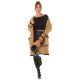 Cardigan dama midi, din acryl, cappuccino, cu buzunare si maneca lejera, Halle 4 - jojofashion.ro