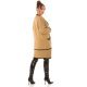 Cardigan dama midi, din acryl, cappuccino, cu buzunare si maneca lejera, Halle 5 - jojofashion.ro