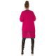 Cardigan dama midi, din acryl, roz fucsia, cu buzunare si maneca lejera, Halle 6 - jojofashion.ro