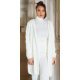 Cardigan dama oversize, midi, vascoza, alb, cu gluga si buzunare, Aylem 3 - jojofashion.ro