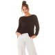 Pulover dama, basic, casual, acril, maro, Cleissy Pulover dama, basic, casual, acril, maro, Cleissy 2 - jojofashion.ro
