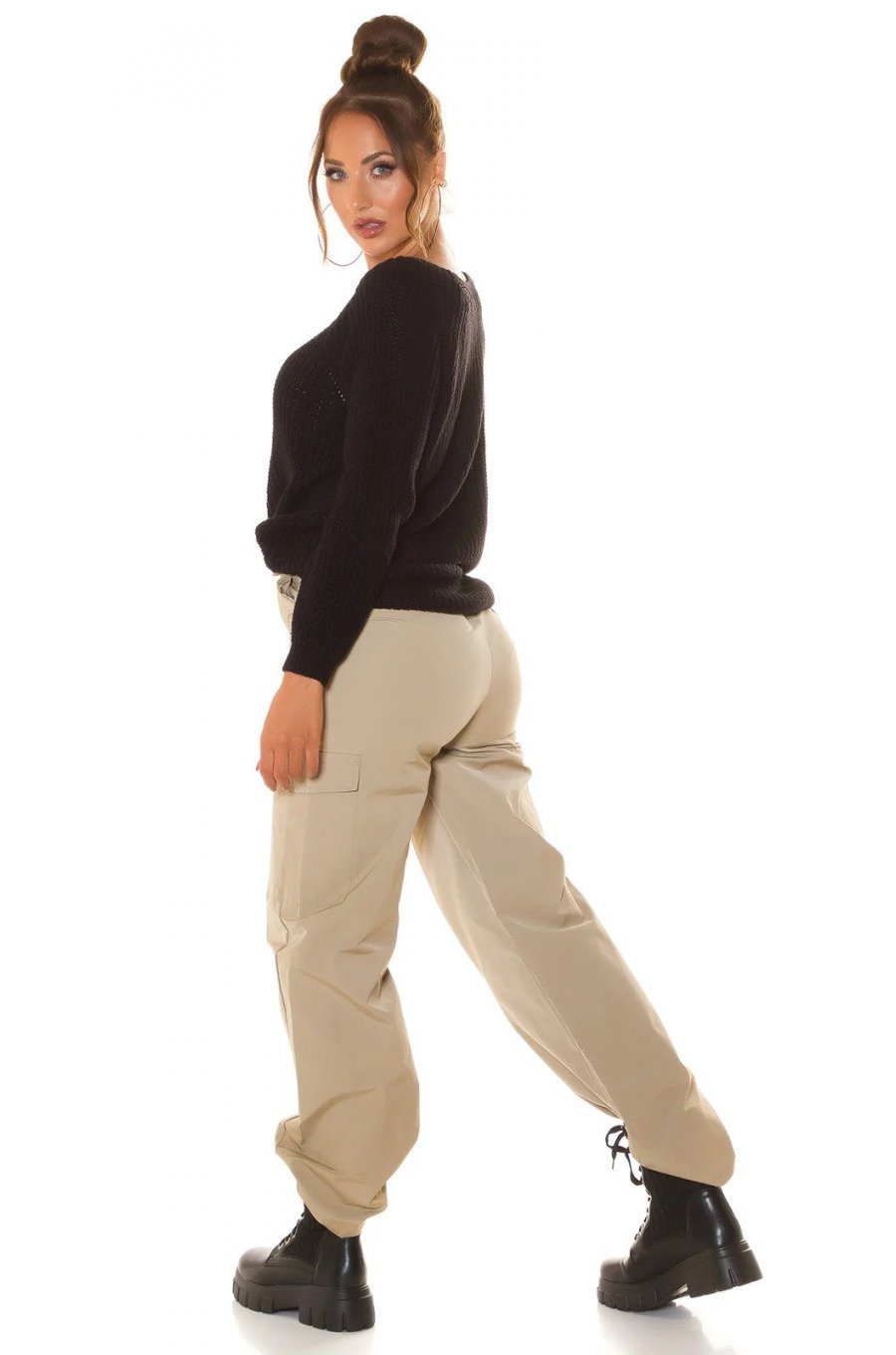 Pulover dama, basic, casual, acril, negru, Cleissy 5 - jojofashion.ro