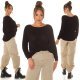 Pulover dama, basic, casual, acril, negru, Cleissy 7 - jojofashion.ro