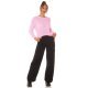 Pulover dama, basic, casual, acril, roz, Cleissy Pulover dama, basic, casual, acril, roz, Cleissy 4 - jojofashion.ro