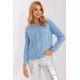 Pulover dama bleu, din acril, cu nasturi si decolteu rotund, Mellek Pulover dama bleu, din acril, cu nasturi si decolteu rotund, Mellek 2 - jojofashion.ro