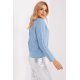 Pulover dama bleu, din acril, cu nasturi si decolteu rotund, Mellek Pulover dama bleu, din acril, cu nasturi si decolteu rotund, Mellek 3 - jojofashion.ro