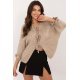 Pulover dama cappuccino, din acril, cu maneca bufanta, Alliyah4 Pulover dama cappuccino, din acril, cu maneca bufanta, Alliyah4 2 - jojofashion.ro
