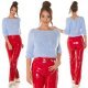Pulover dama casual crop, baby blue, May Pulover dama casual crop, baby blue, May 7 - jojofashion.ro