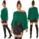 Pulover dama casual, oversize, din acril verde, Shirley Pulover dama casual, oversize, din acril verde, Shirley 7 - jojofashion.ro