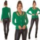 Pulover dama casual, vascoza verde, cu nasturi aurii, Elaine Pulover dama casual, vascoza verde, cu nasturi aurii, Elaine 6 - jojofashion.ro
