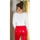 Pulover dama crop, alb, casual, May Pulover dama crop, alb, casual, May 3 - jojofashion.ro