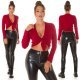 Pulover dama crop, casual, burgundy, versatil, Sidney Pulover dama crop, casual, burgundy, versatil, Sidney 7 - jojofashion.ro
