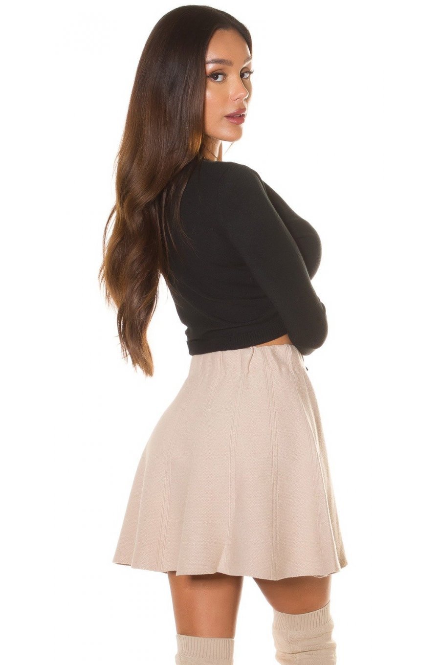 Pulover dama crop, casual, negru, versatil, Sidney Pulover dama crop, casual, negru, versatil, Sidney 2 - jojofashion.ro