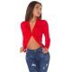 Pulover dama crop, casual, rosu, versatil, Sidney Pulover dama crop, casual, rosu, versatil, Sidney 2 - jojofashion.ro