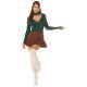 Pulover dama crop, din vascoza, verde smarald, petrecut, cu choker, Trudy 6 - jojofashion.ro