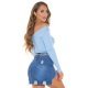 Pulover dama din vascoza baby blue, mulat, cu decolteu in V, Ailbhe 3 - jojofashion.ro