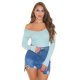 Pulover dama din vascoza menta, mulat, cu decolteu in V, Ailbhe Pulover dama din vascoza menta, mulat, cu decolteu in V, Ailbhe 2 - jojofashion.ro